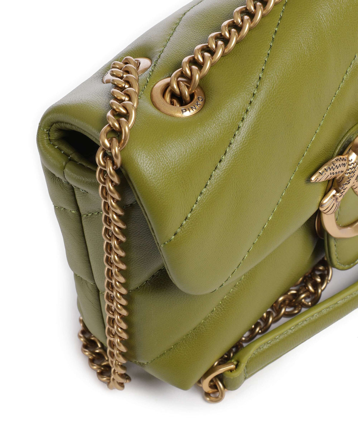 Pinko Love Puff Baby Shoulder bag verde erba/antique gold