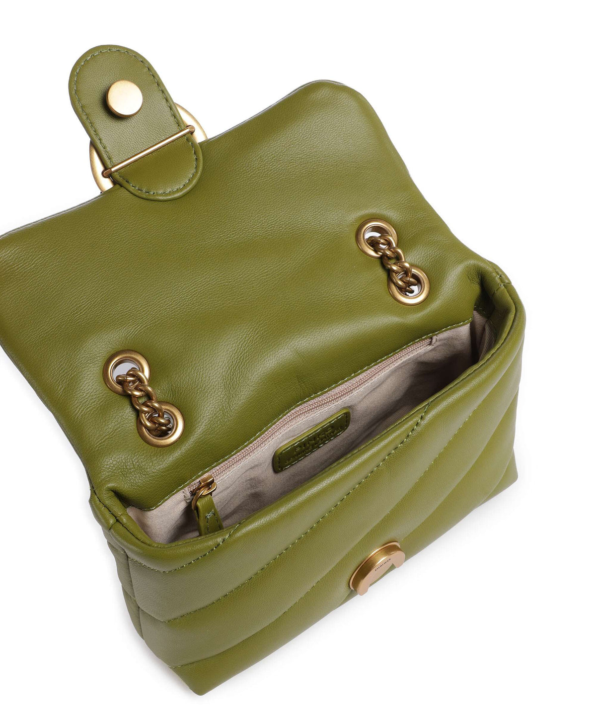 Pinko Love Puff Baby Shoulder bag verde erba/antique gold