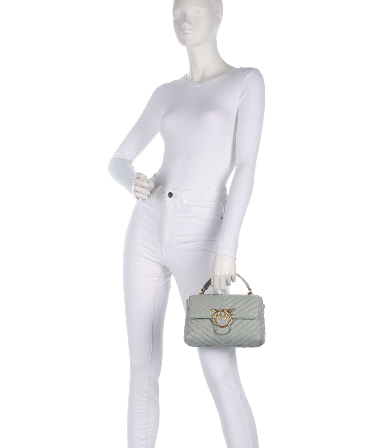 Pinko Love Lady Puff Mini Handbag grigio perla/antique gold