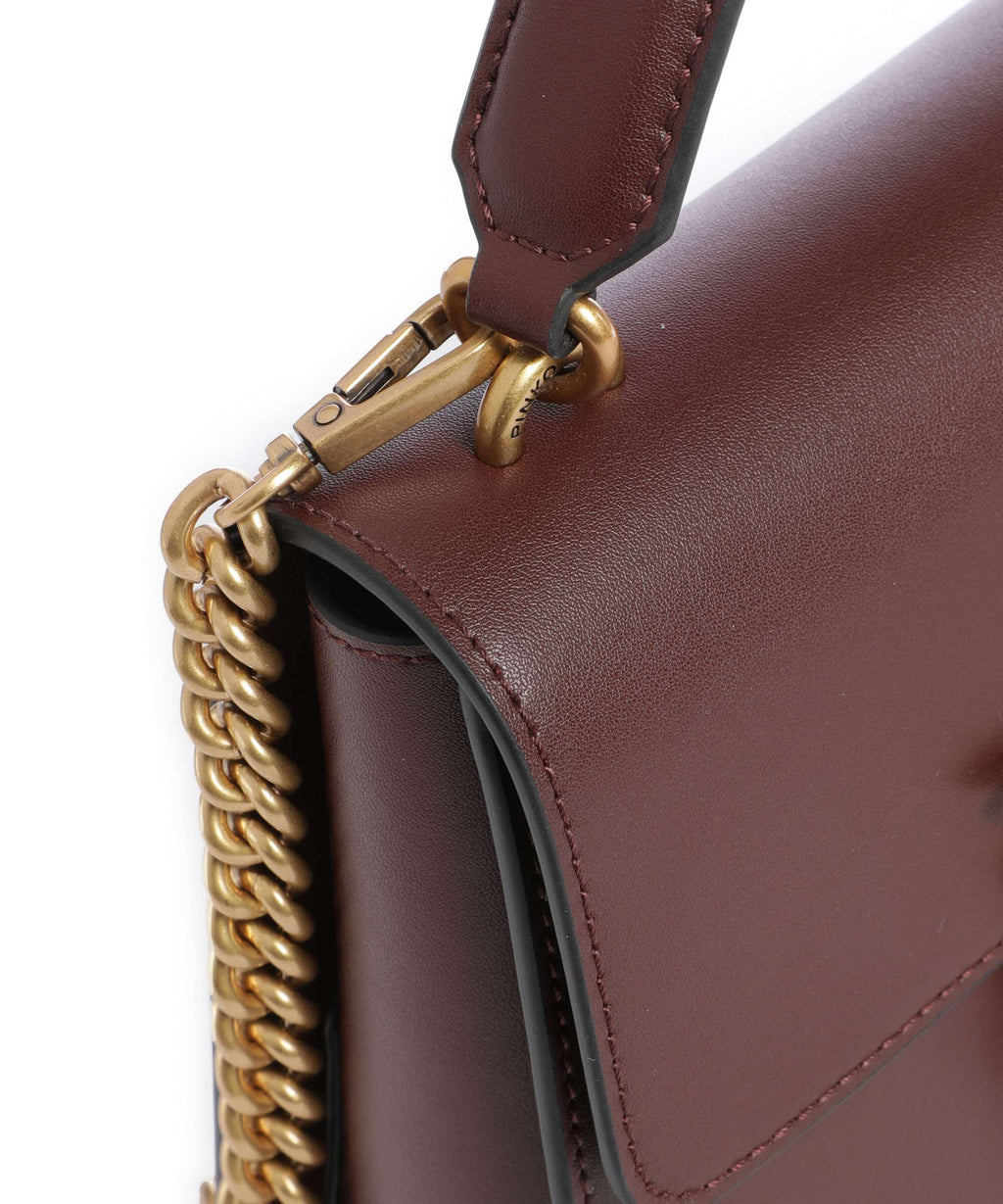 Pinko Love One Mini Handbag burgundy wine/antique gold