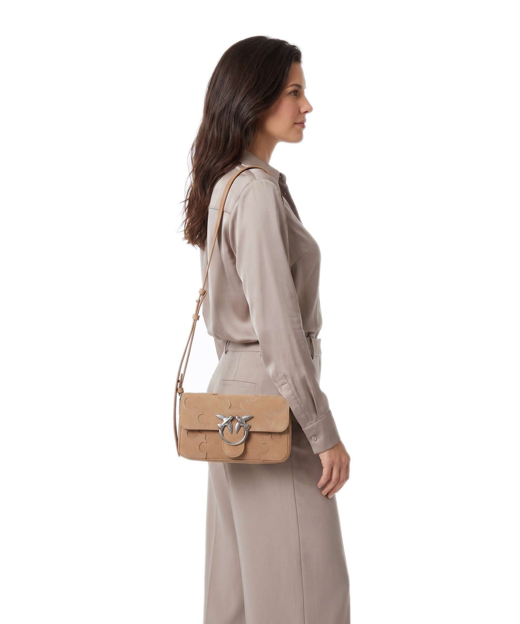 Pinko Love One Mini Slouchy Crossbody bag beige/scoiattolo/old silver