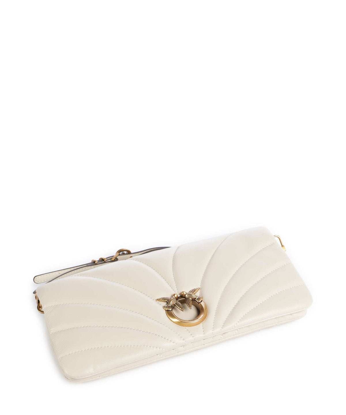 Pinko Click Horizontal Classic Crossbody bag bianco seta/antique gold