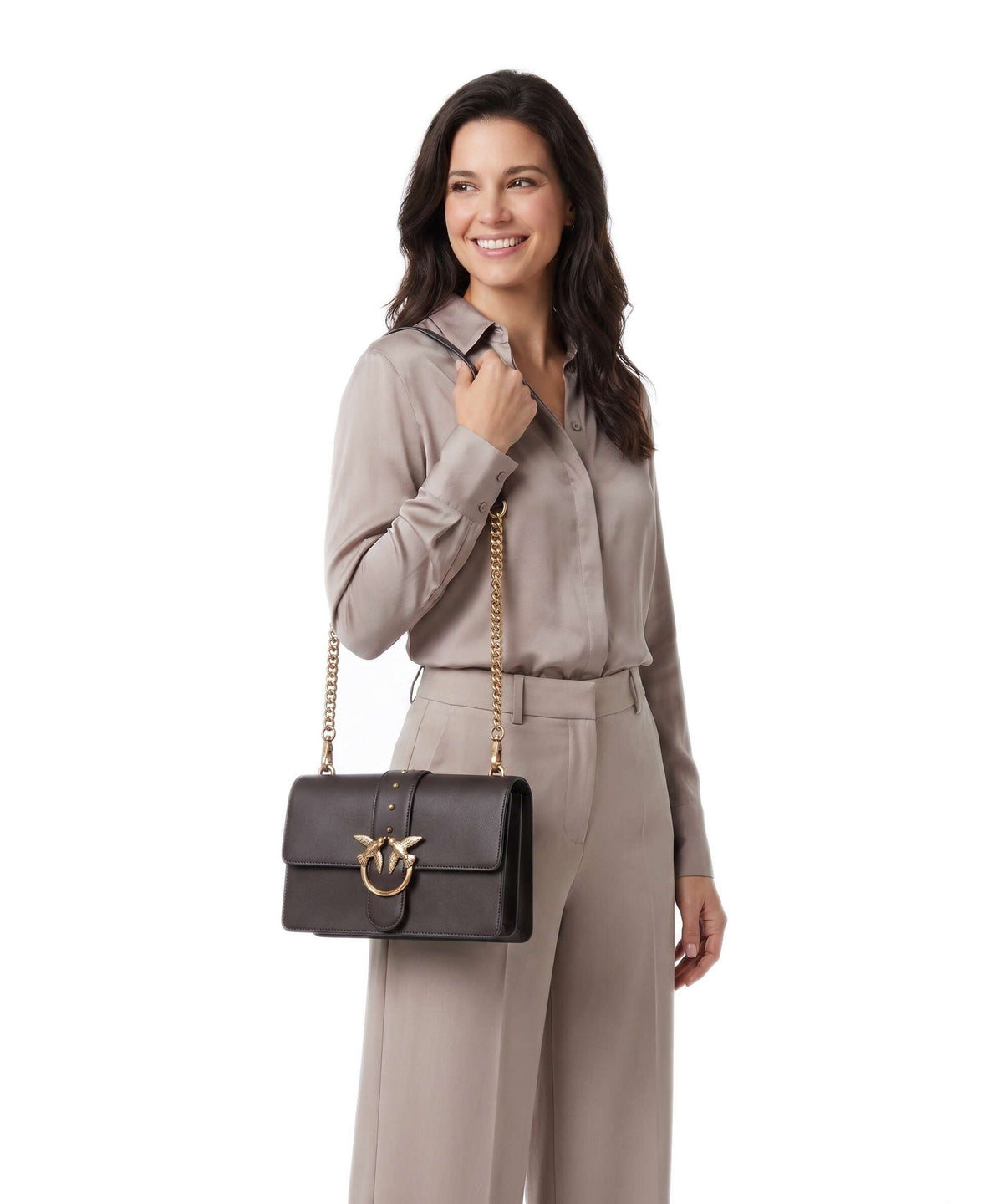 Pinko Love One Classic Crossbody bag marrone marasca/antique gold
