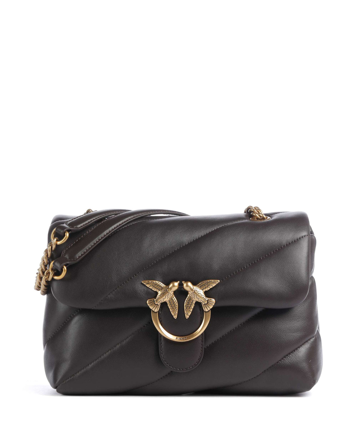 Pinko Love Puff Classic Shoulder bag marrone marasca/antique gold