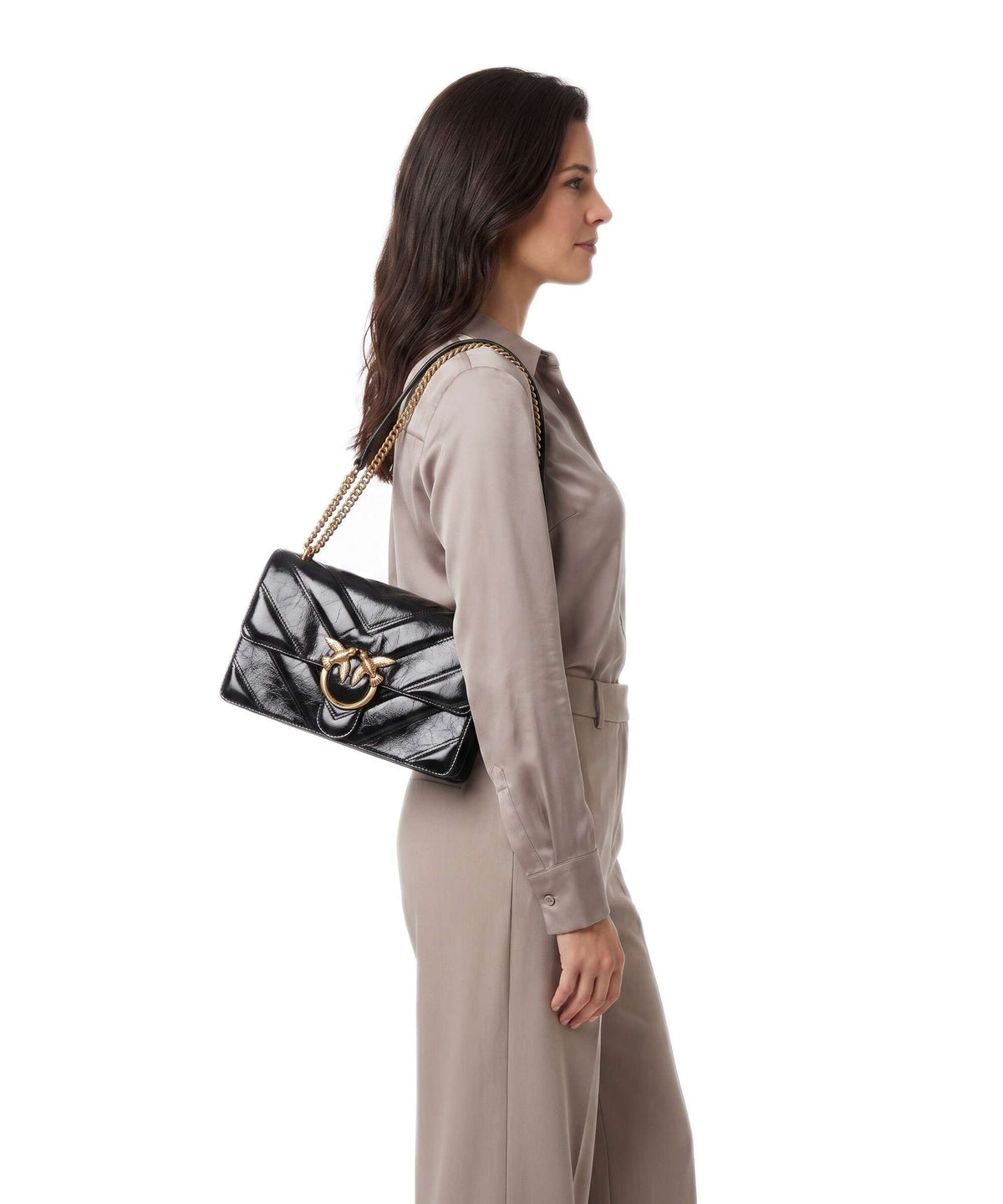 Pinko Love One Classic Shoulder bag nero/antique gold