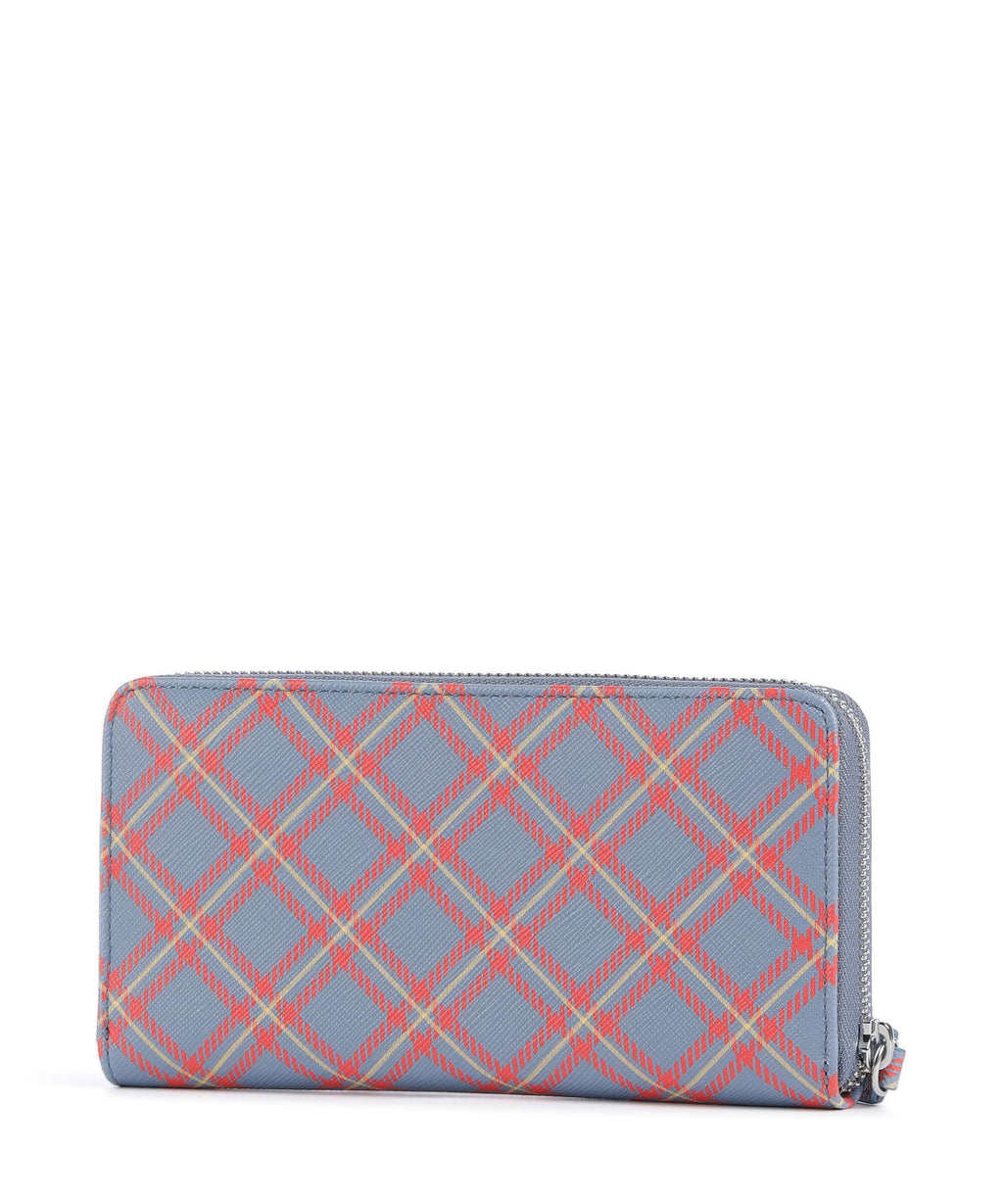 Vivienne Westwood Saffiano Printed Classic Wallet blue/orange tartan
