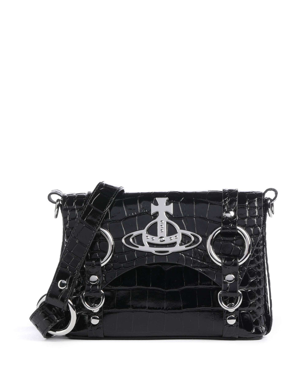 Vivienne Westwood Kim Embossed Croc Crossbody bag black