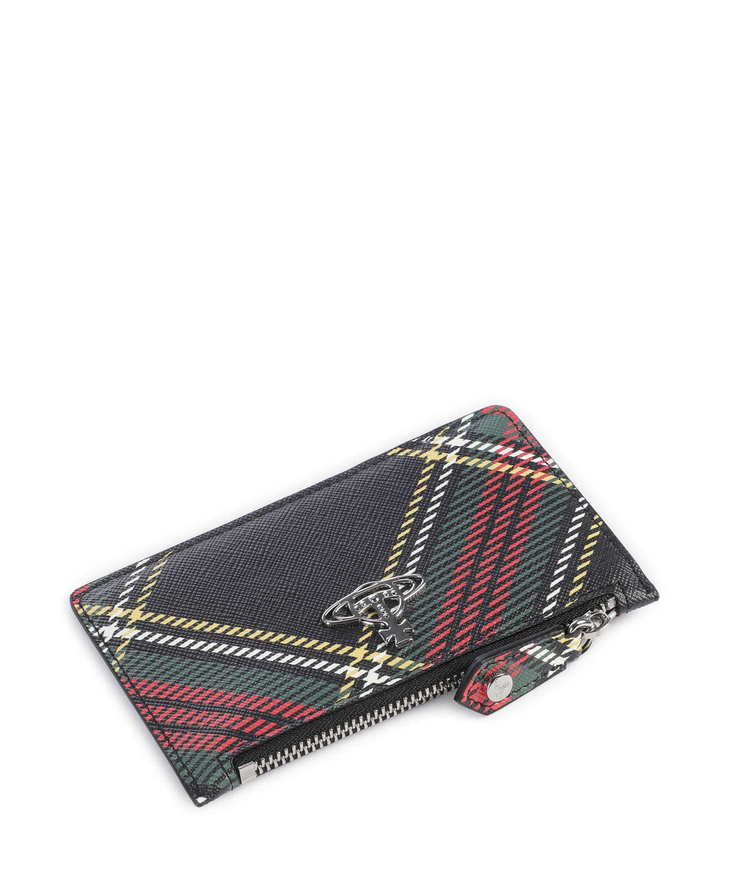Vivienne Westwood Saffiano Printed Slim Credit card holder chelsea tartan