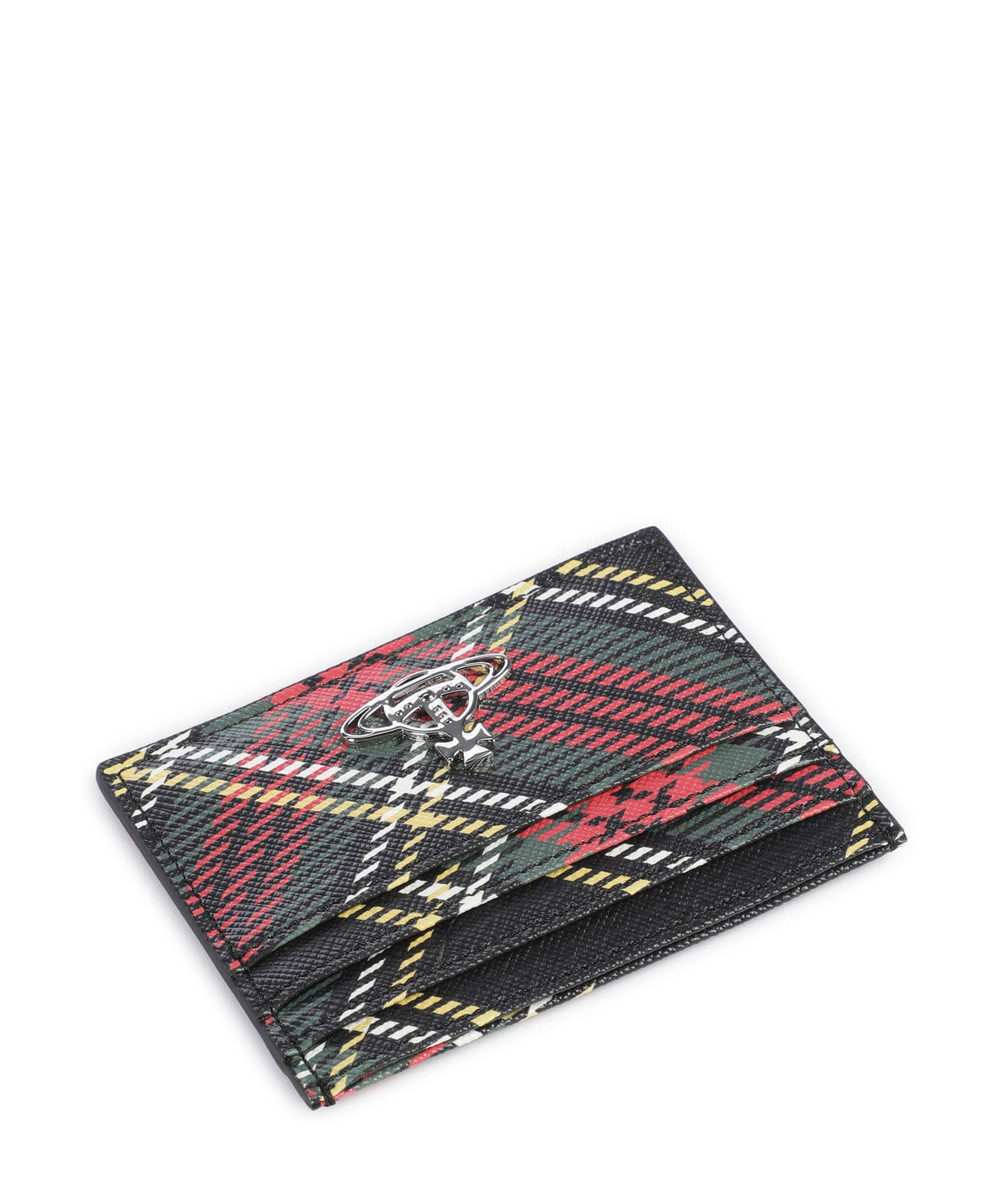 Vivienne Westwood Saffiano Printed Credit card holder chelsea tartan
