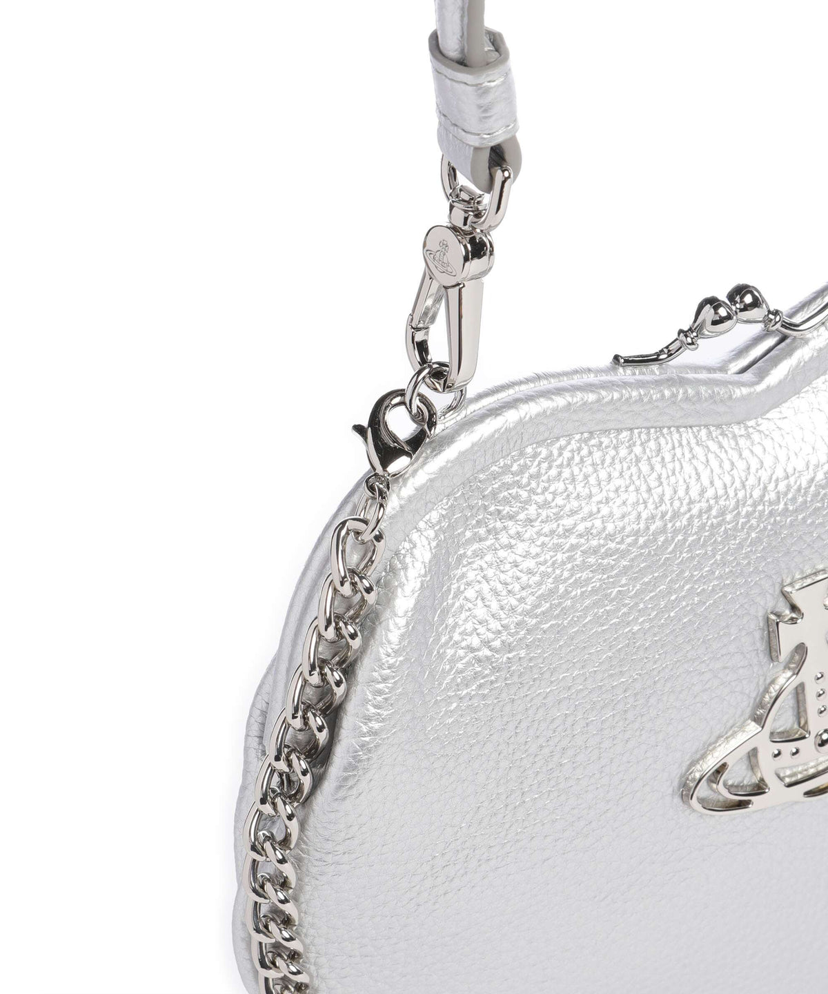 Vivienne Westwood Belle Heart Frame Re-Vegan Grain Shoulder bag silver