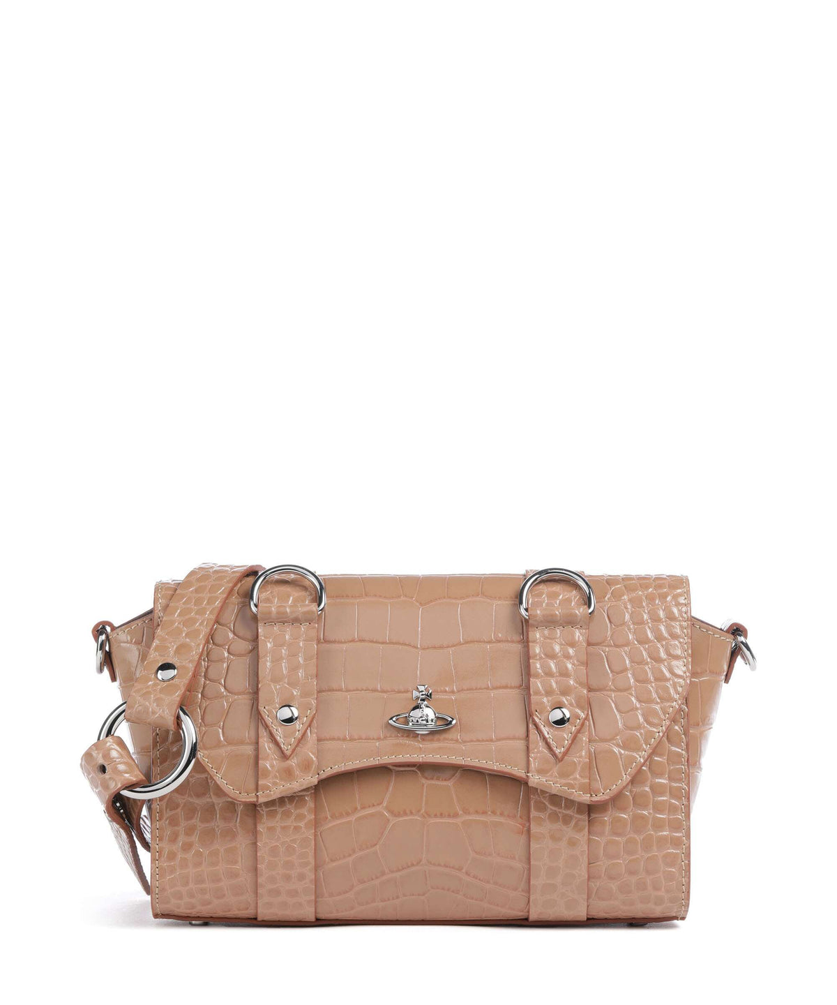 Vivienne Westwood Kimmy Embossed Croc Crossbody bag dusty pink