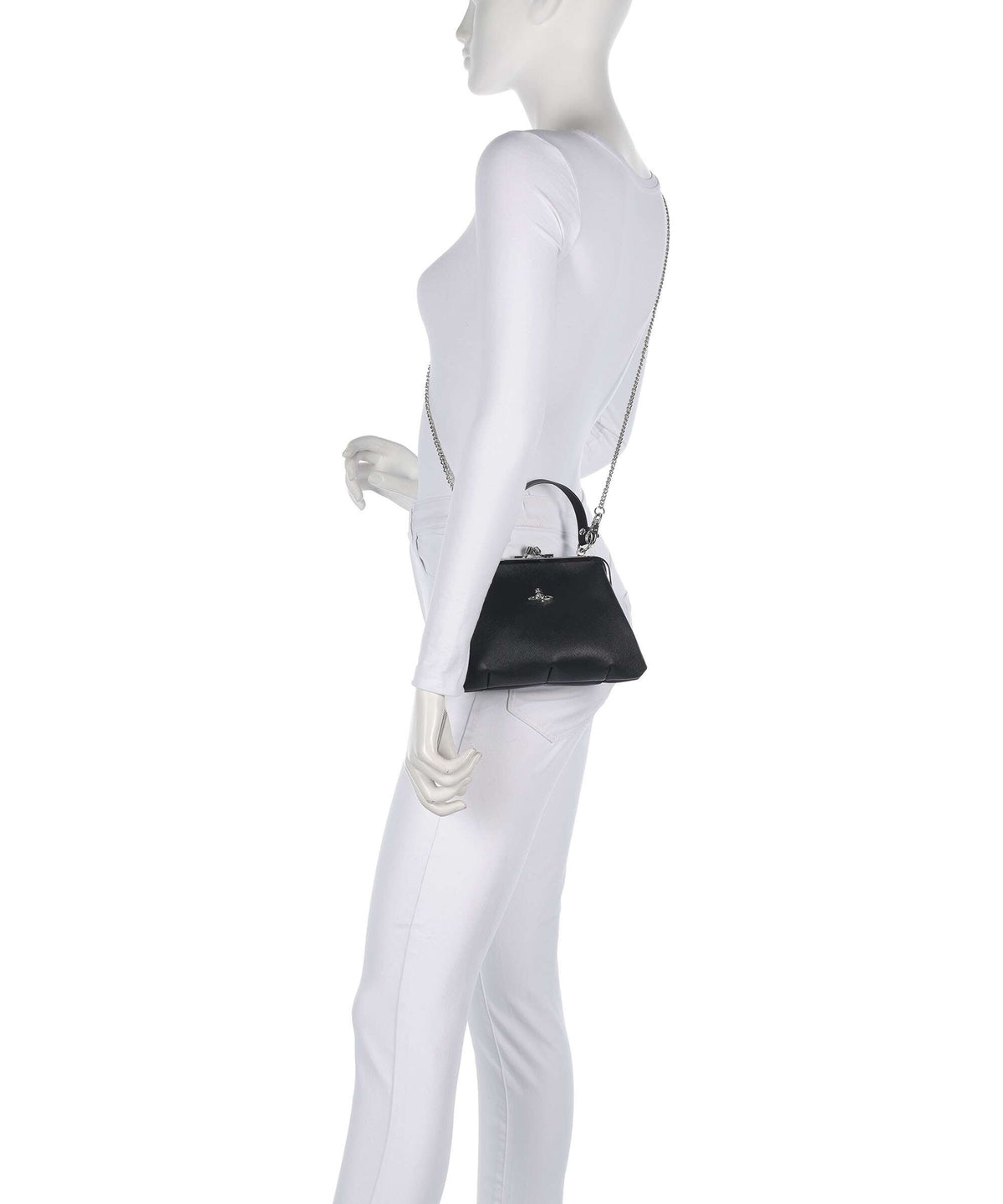 Vivienne Westwood Granny Frame Saffiano Handbag black