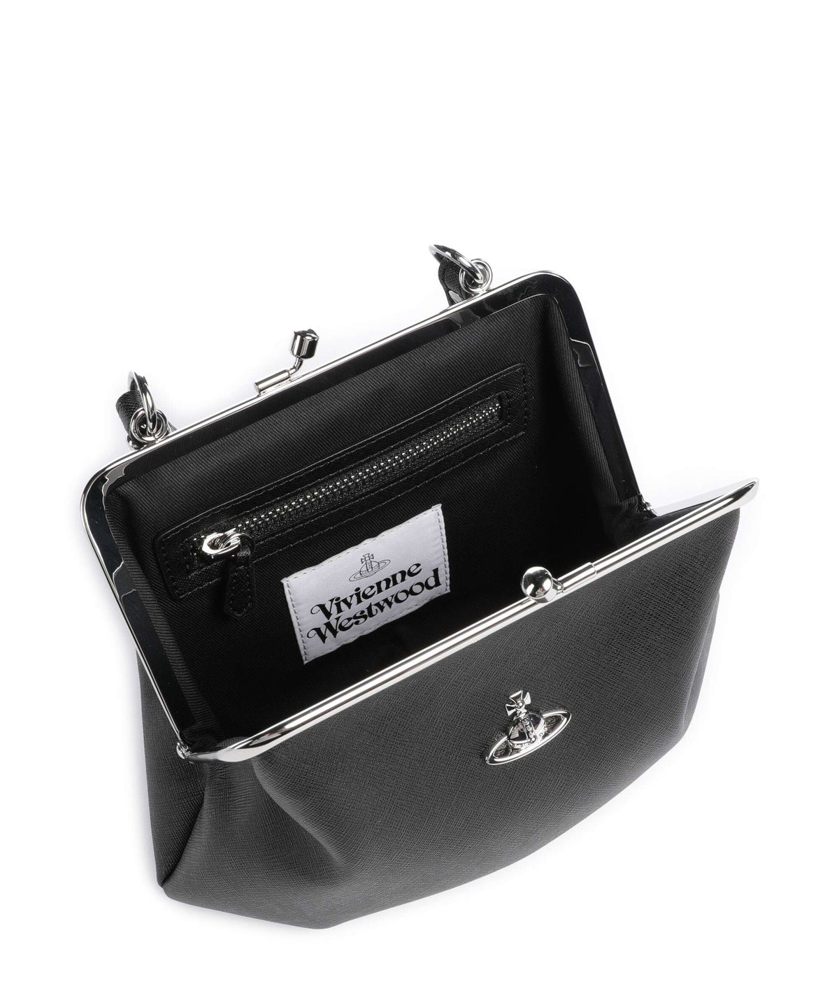Vivienne Westwood Granny Frame Saffiano Handbag black