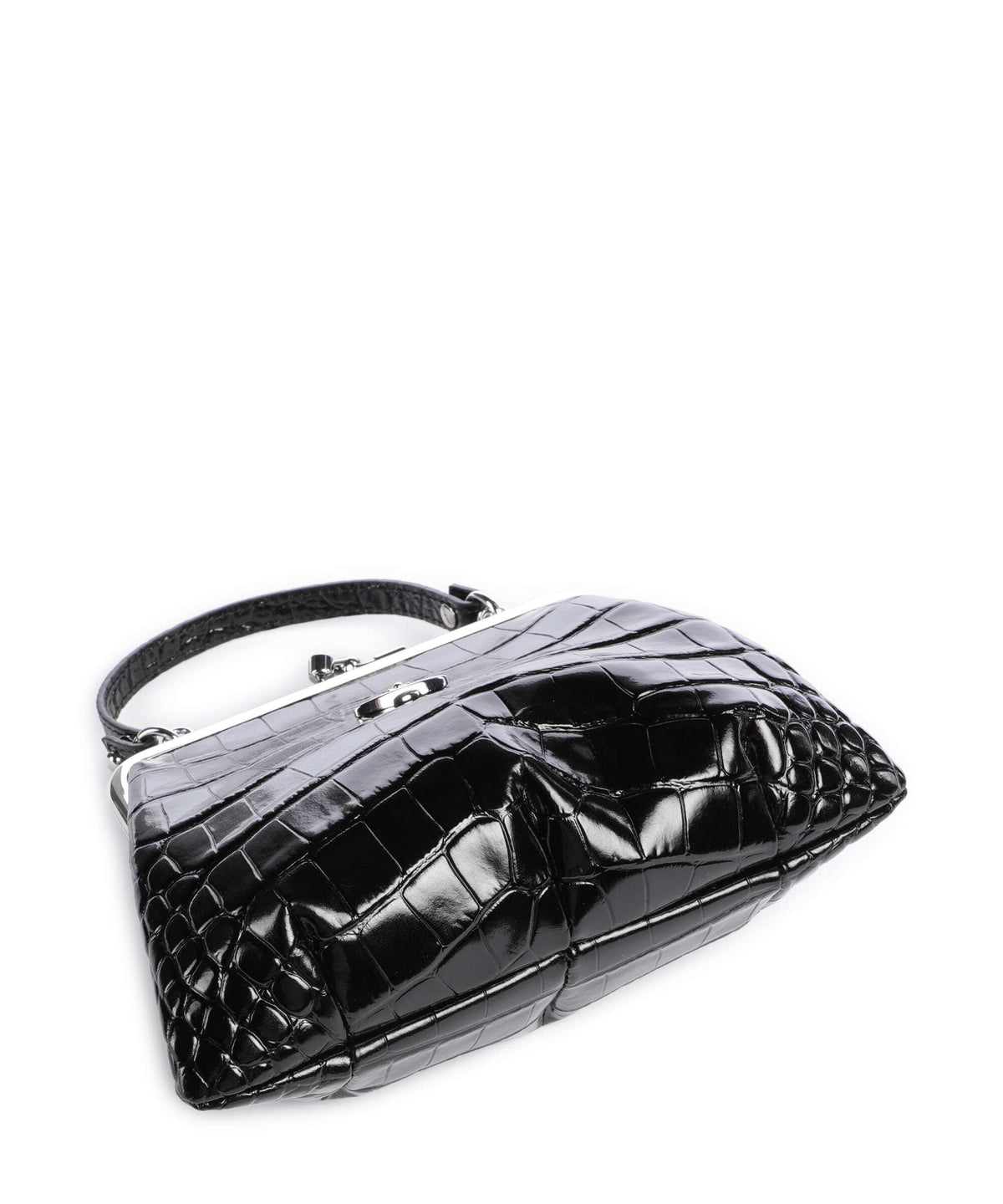 Vivienne Westwood Granny Frame Embossed Croc Handbag black