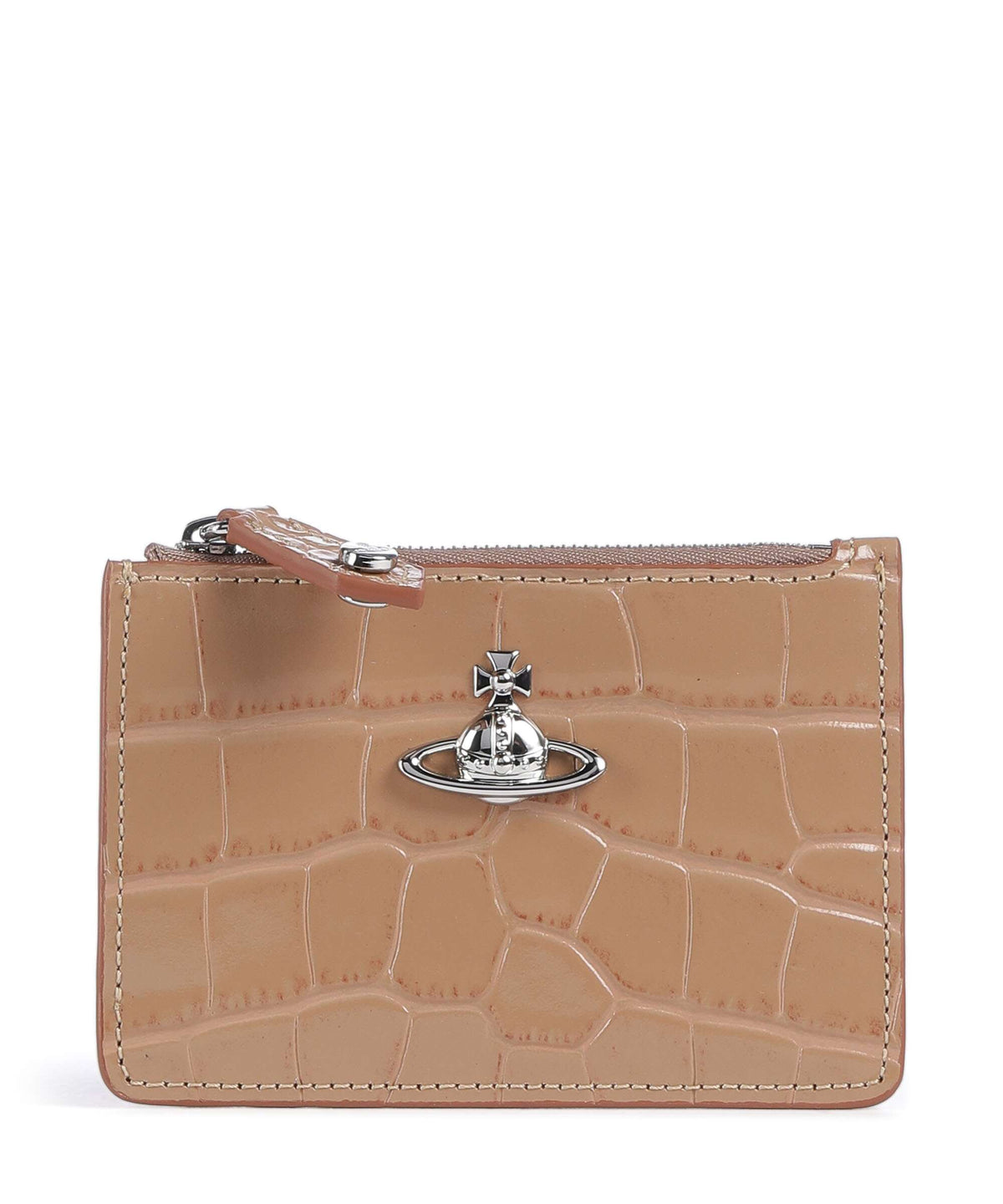 Vivienne Westwood Embossed Croc Slim Credit card holder dusty pink