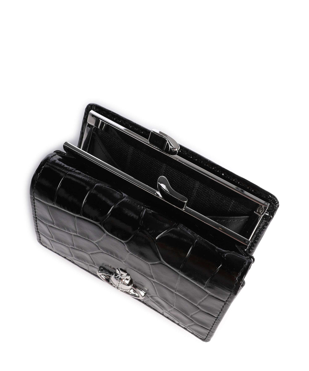 Vivienne Westwood Frame Embossed Croc Small Wallet black