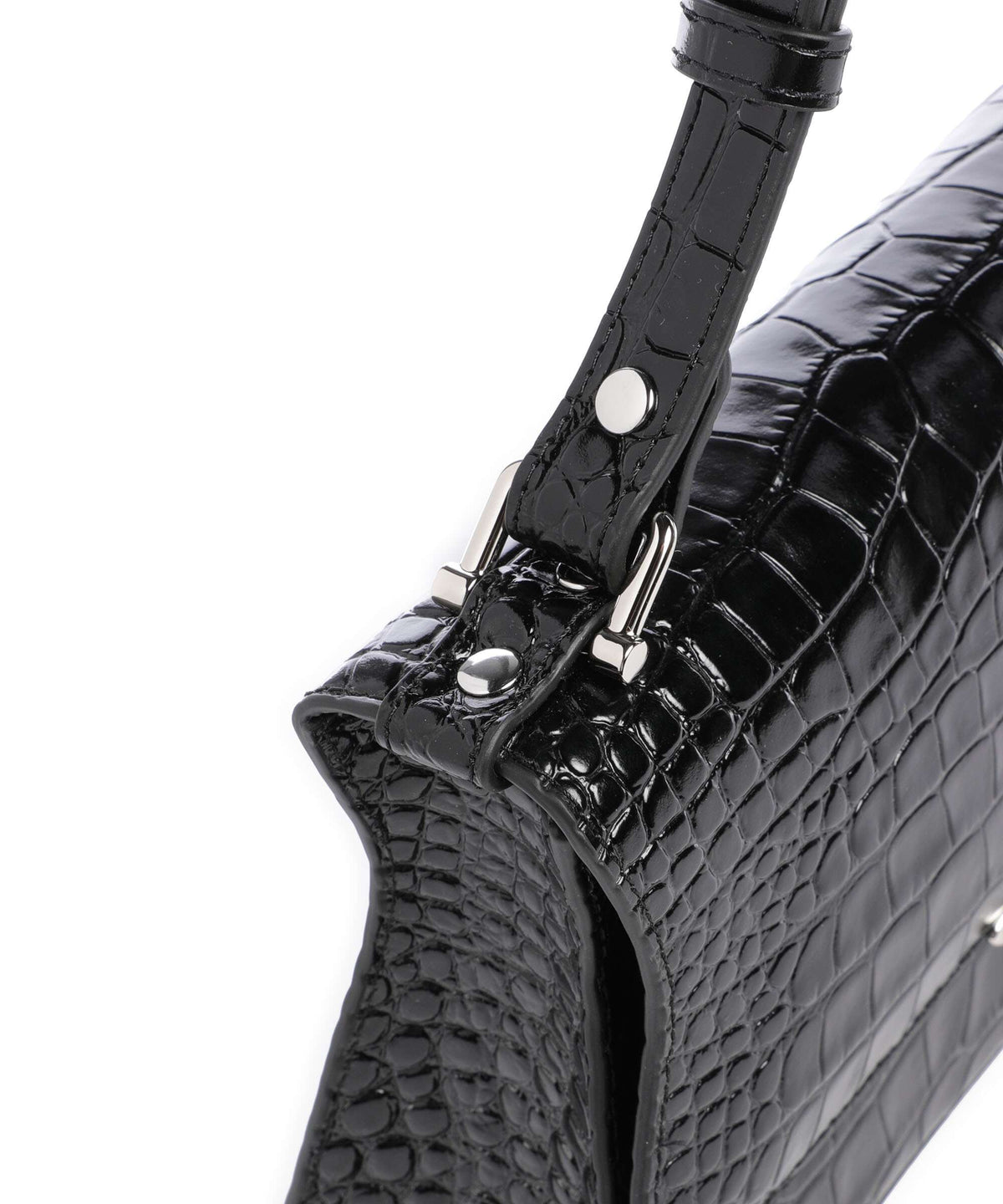 Vivienne Westwood Bianca Embossed Croc S Shoulder bag black