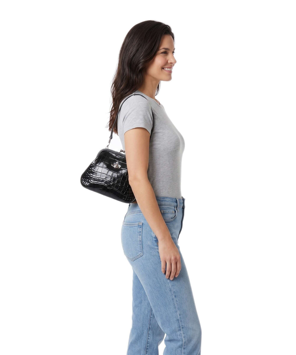 Vivienne Westwood Vivienne Embossed Croc Shoulder bag black