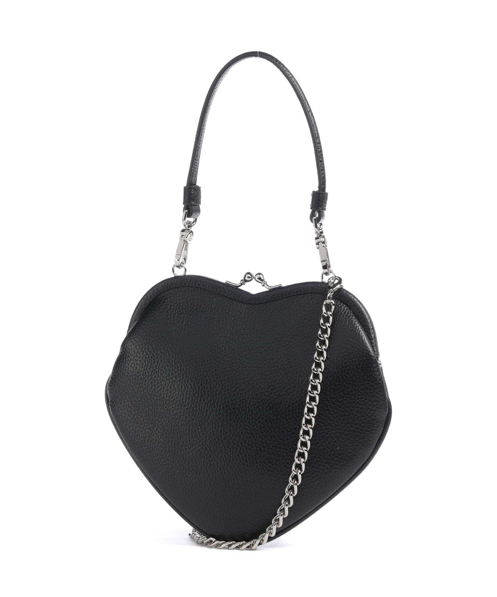 Vivienne Westwood Belle Heart Frame Grain Handbag black