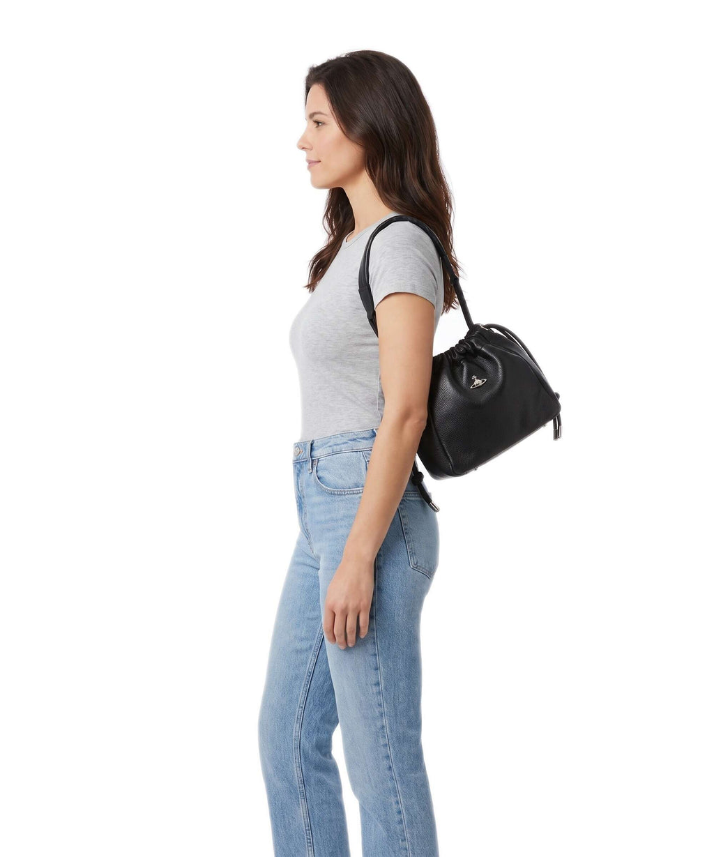 Vivienne Westwood Hilary Grain Small Bucket bag black