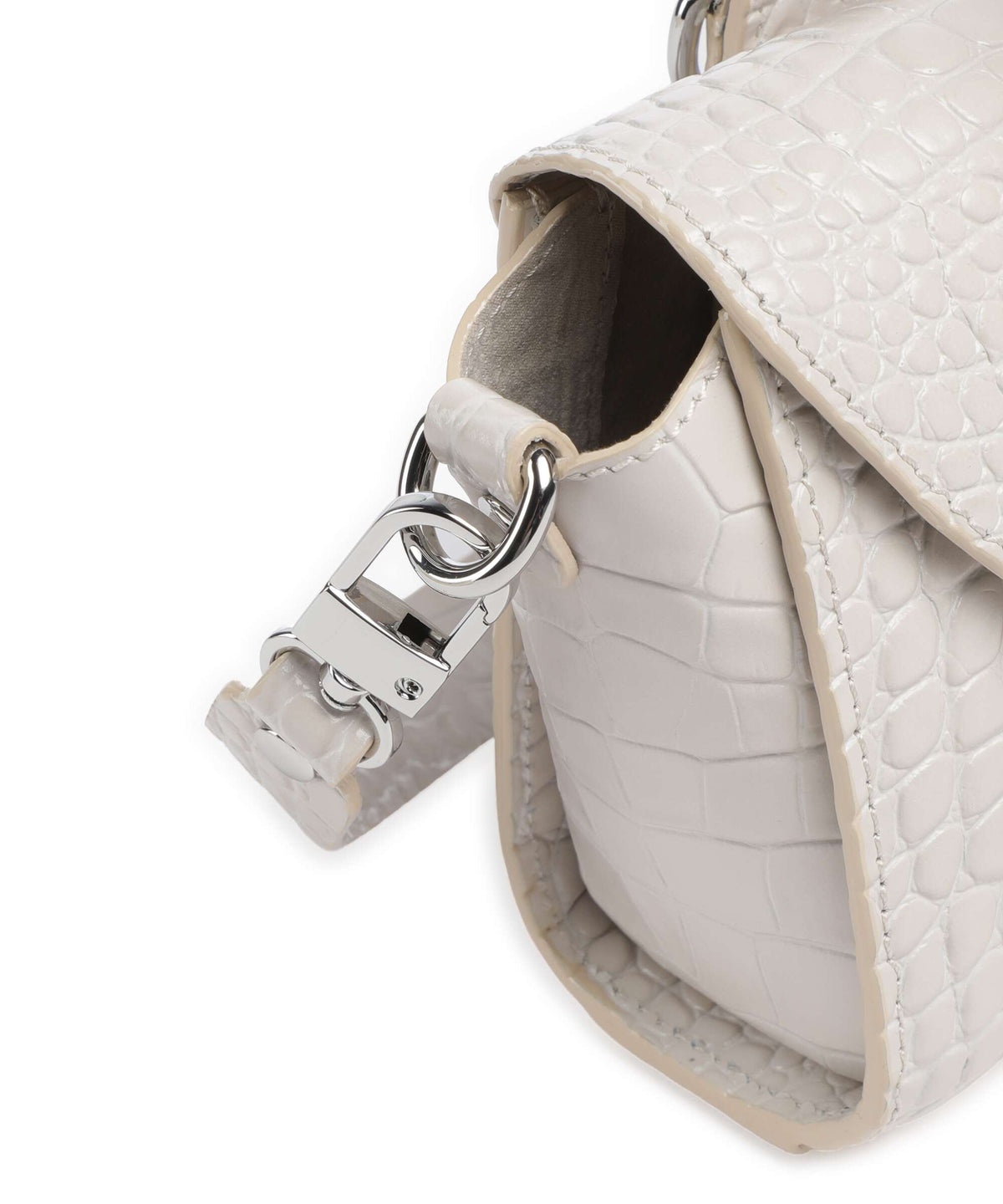Vivienne Westwood Bettina Embossed Croc Mini Handbag pearl white