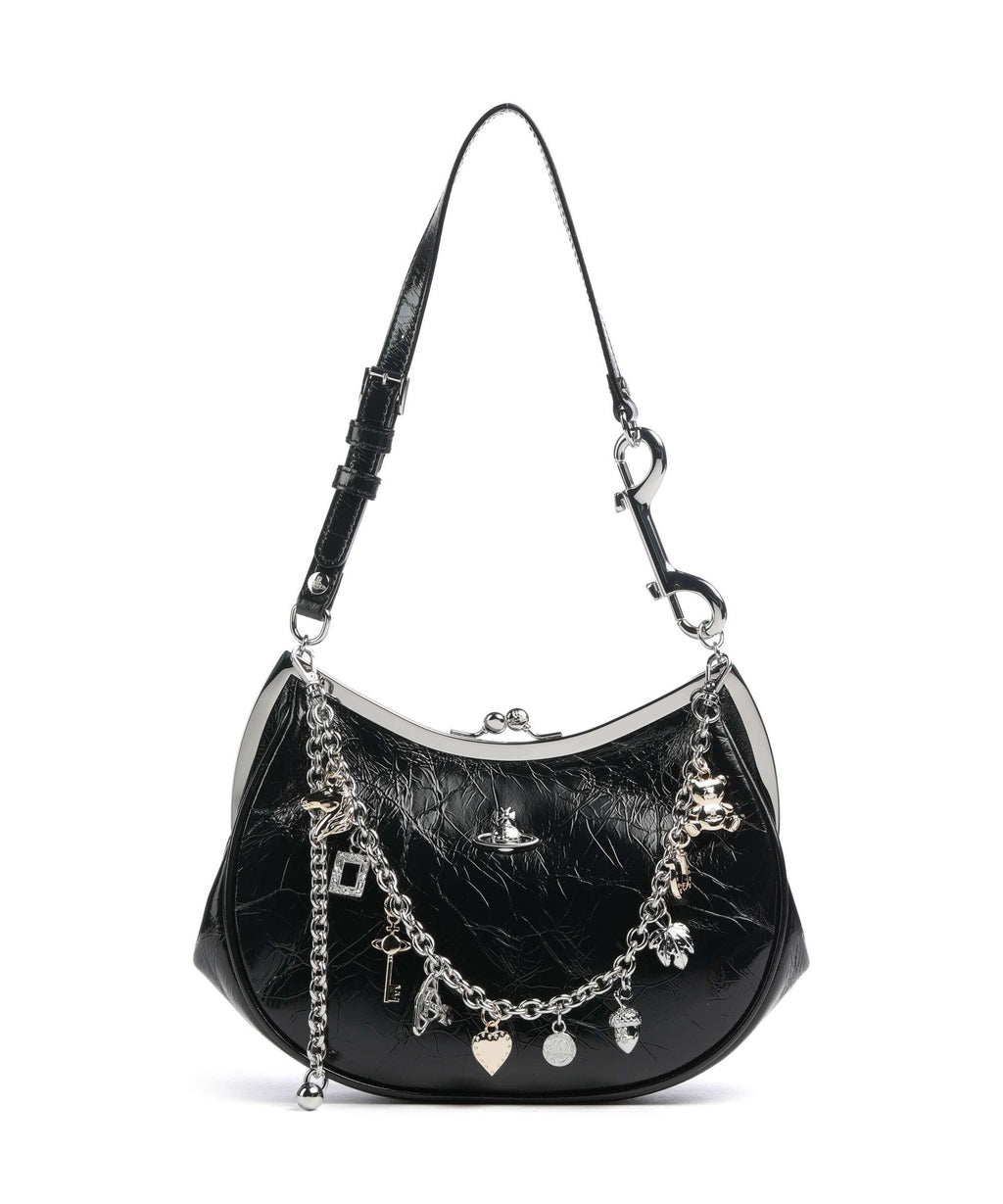 Vivienne Westwood Charm Frame Naplak Shoulder bag black