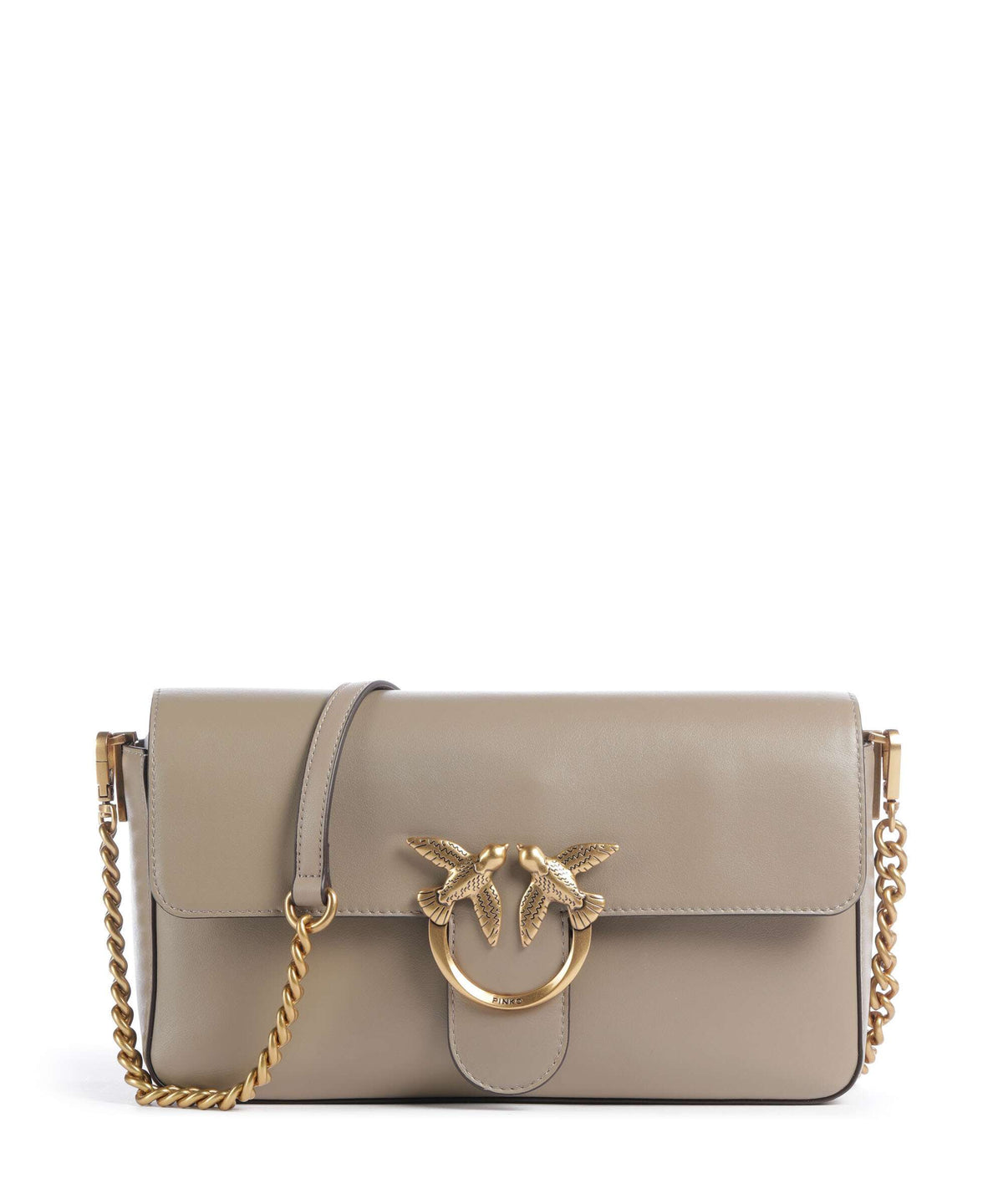 Pinko Love One Classic Slouchy Crossbody bag grigio talpa/antique gold