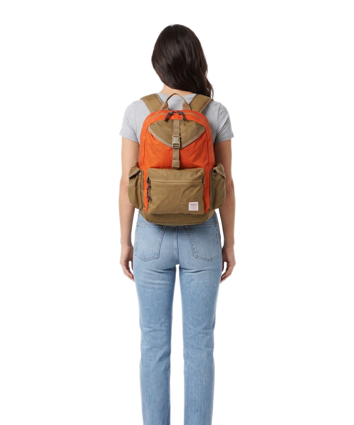Filson Cordura Nylon Surveyor Backpack dark tan/flame