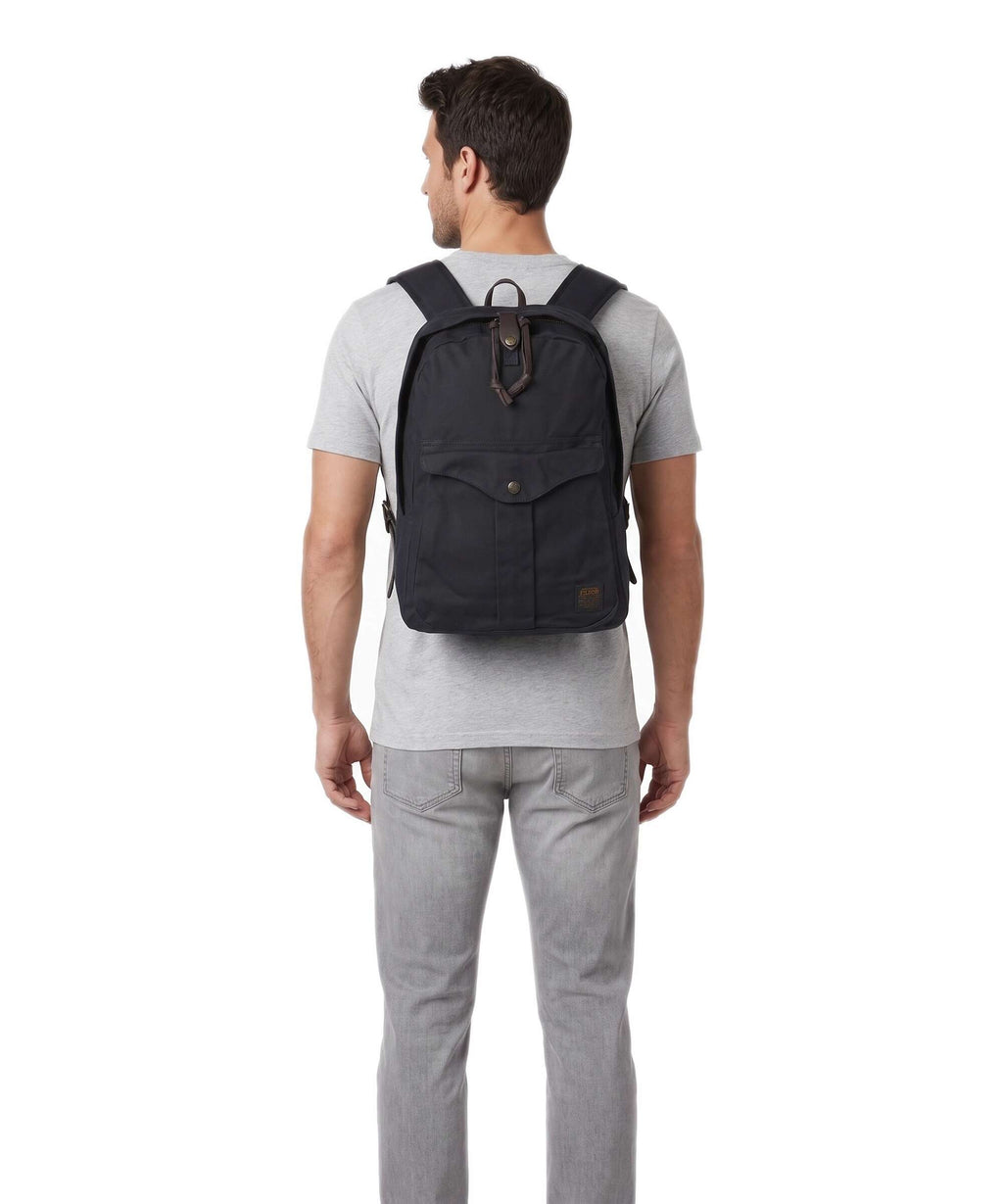 Filson Oil Finish Tin Cloth Journeyman Backpack navy