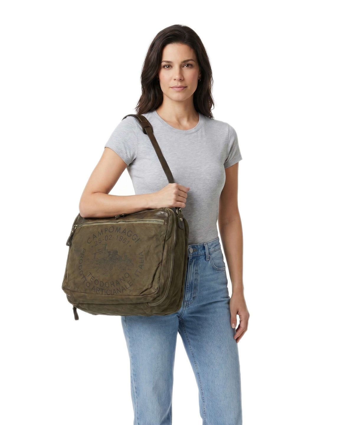Campomaggi Backpack verde militare/nera