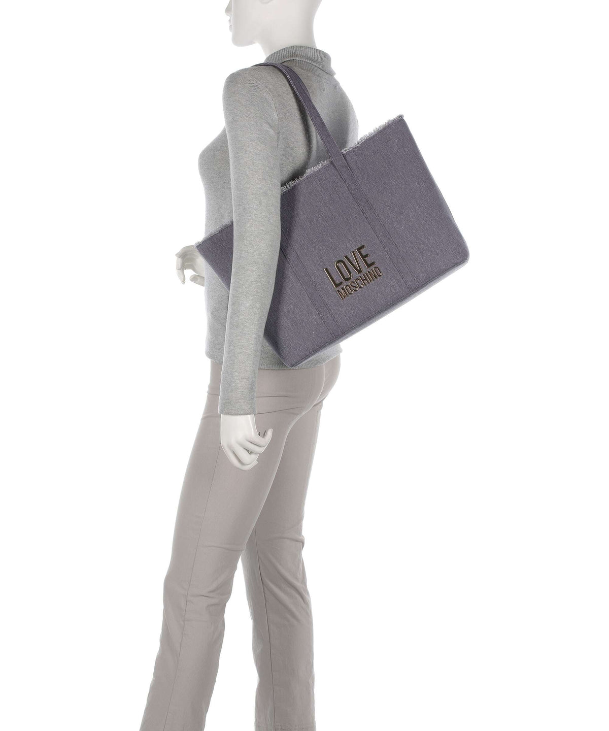 Love Moschino Denim Icon Tote bag light blue