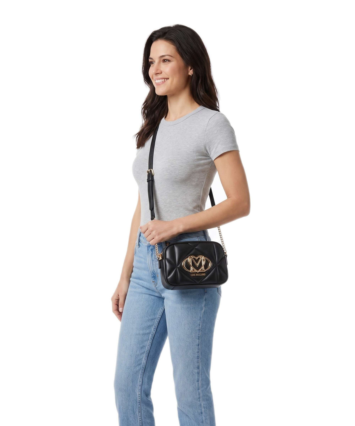 Love Moschino Embossed Q Crossbody bag black
