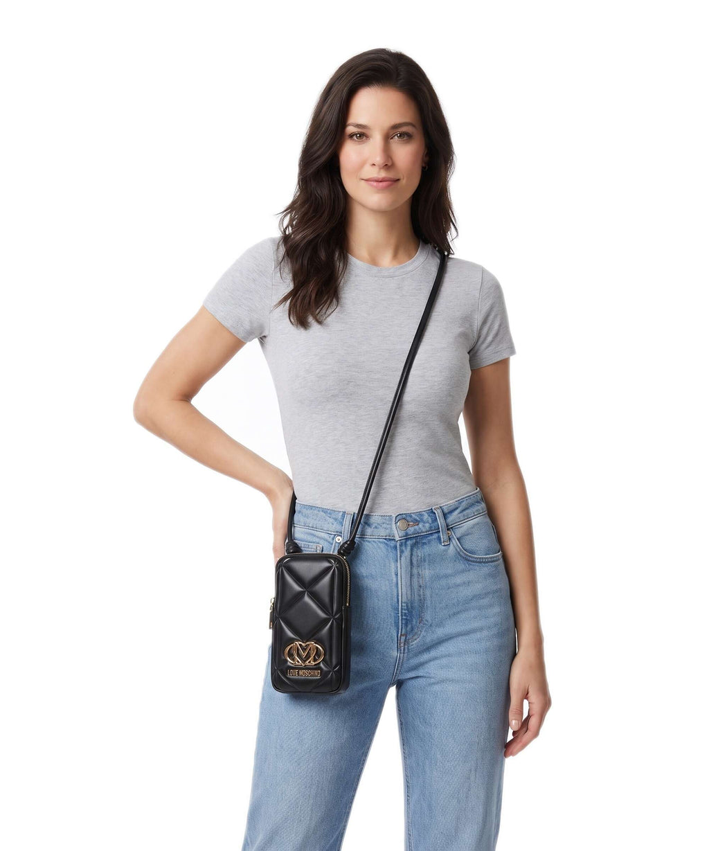 Love Moschino Embossed Q Phone bag black