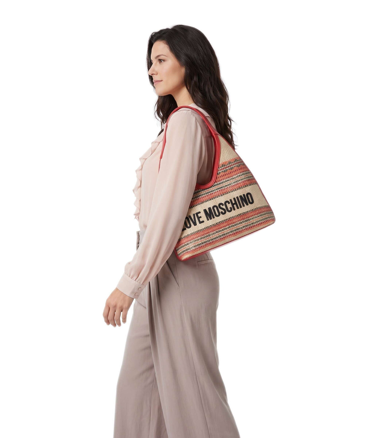 Love Moschino Sunset Stripes Hobo bag multicolour/red