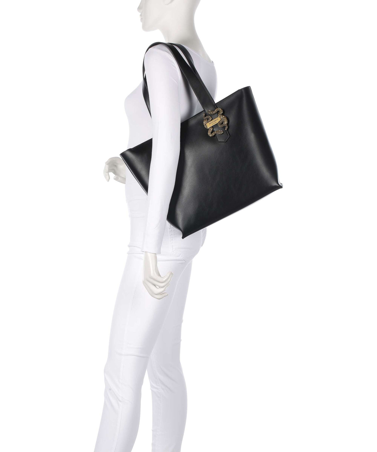 Just Cavalli Iconic Snakes Tote bag black
