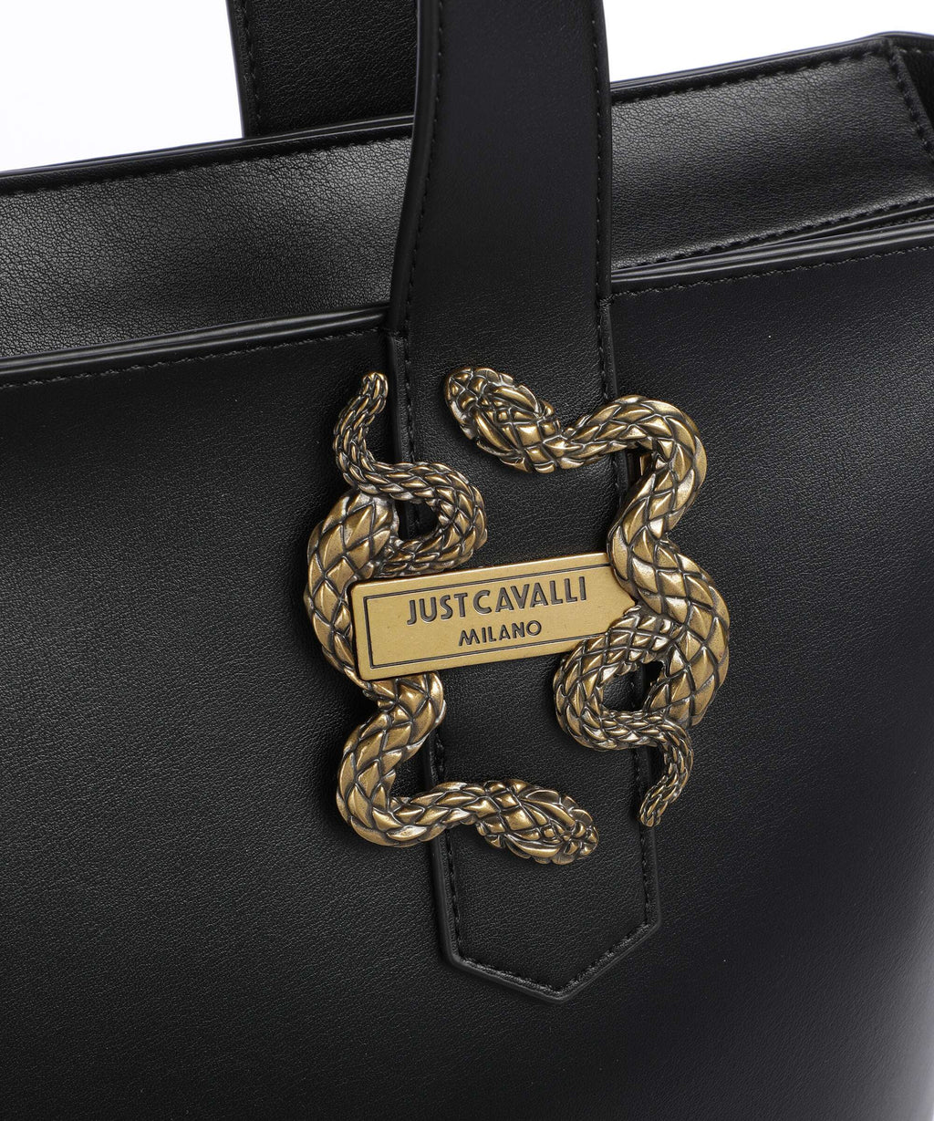 Just Cavalli Iconic Snakes Tote bag black
