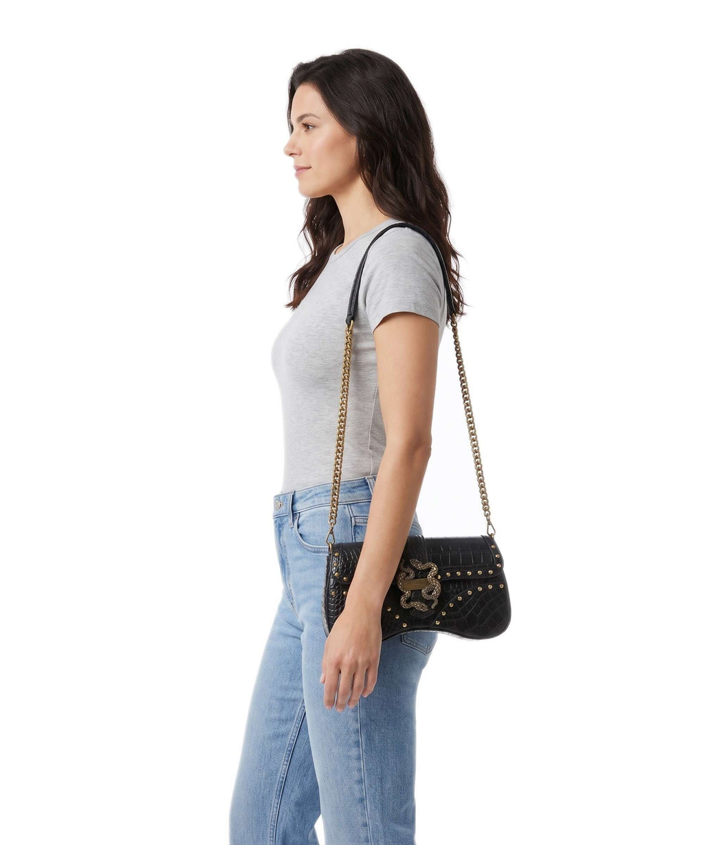 Just Cavalli Iconic Snakes Shoulder bag black