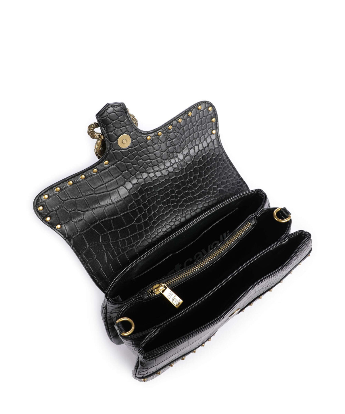 Just Cavalli Iconic Snakes Shoulder bag black