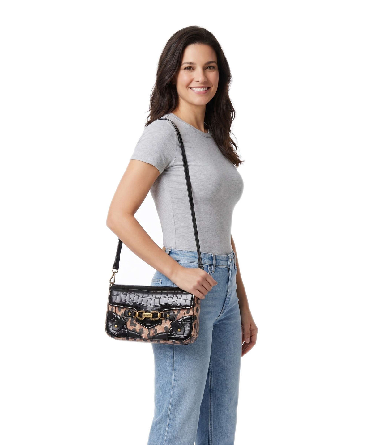 Just Cavalli Snake Bite Shoulder bag leo print/black