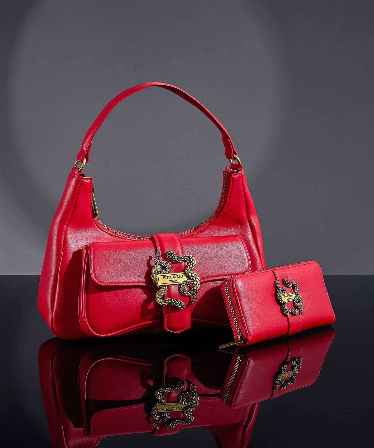 Just Cavalli Iconic Snakes Wallet tango red