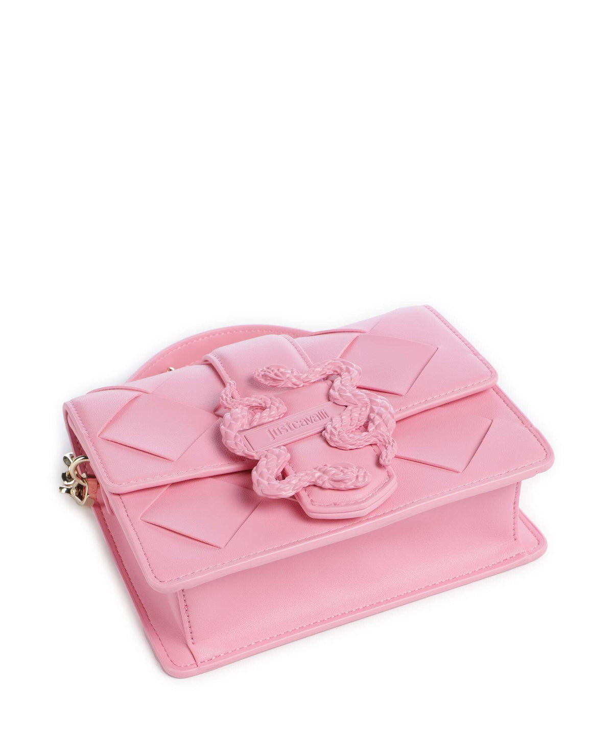 Just Cavalli Iconic Snakes Braided Crossbody bag begonia pink