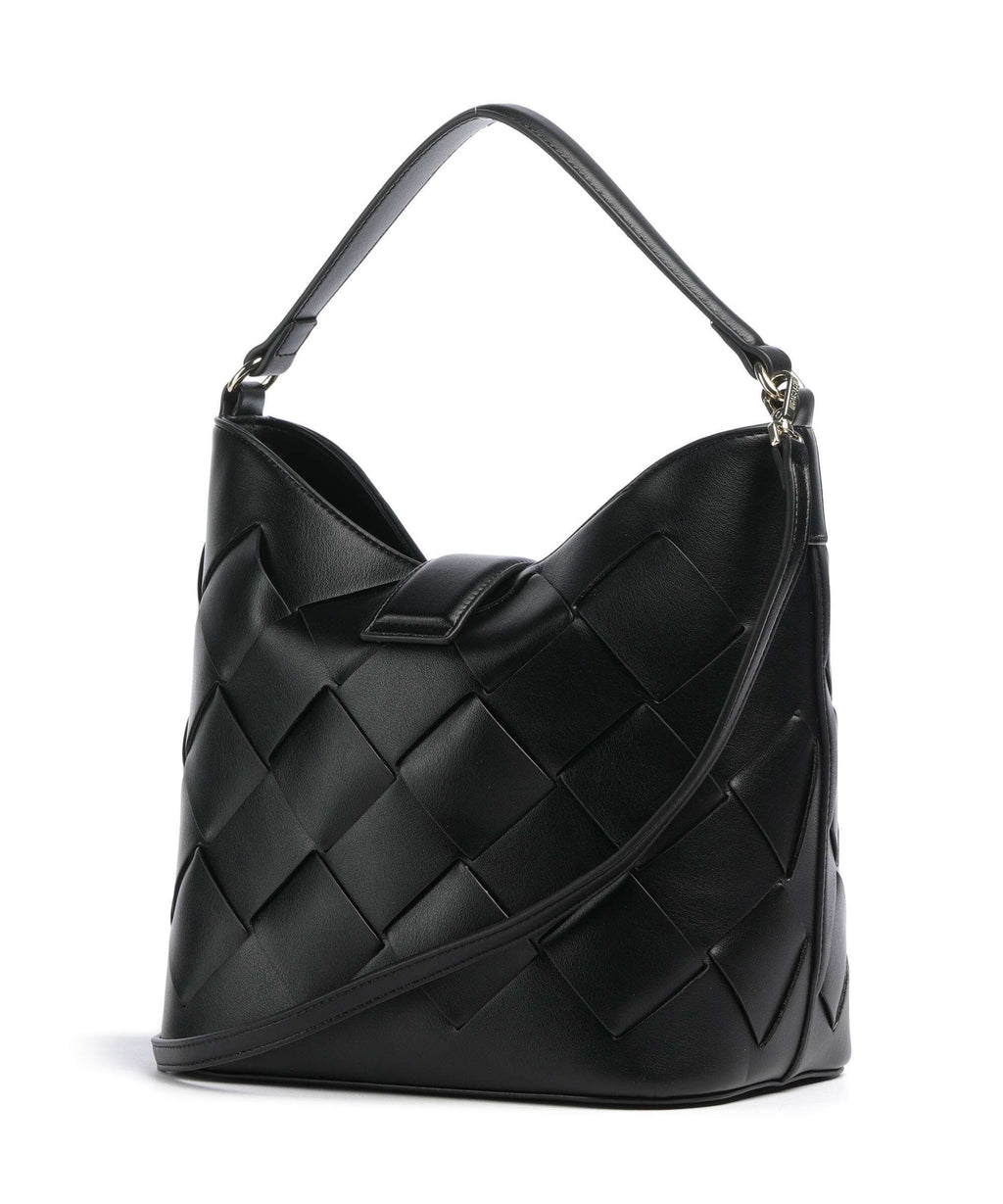 Just Cavalli Iconic Snakes Braided Hobo bag black