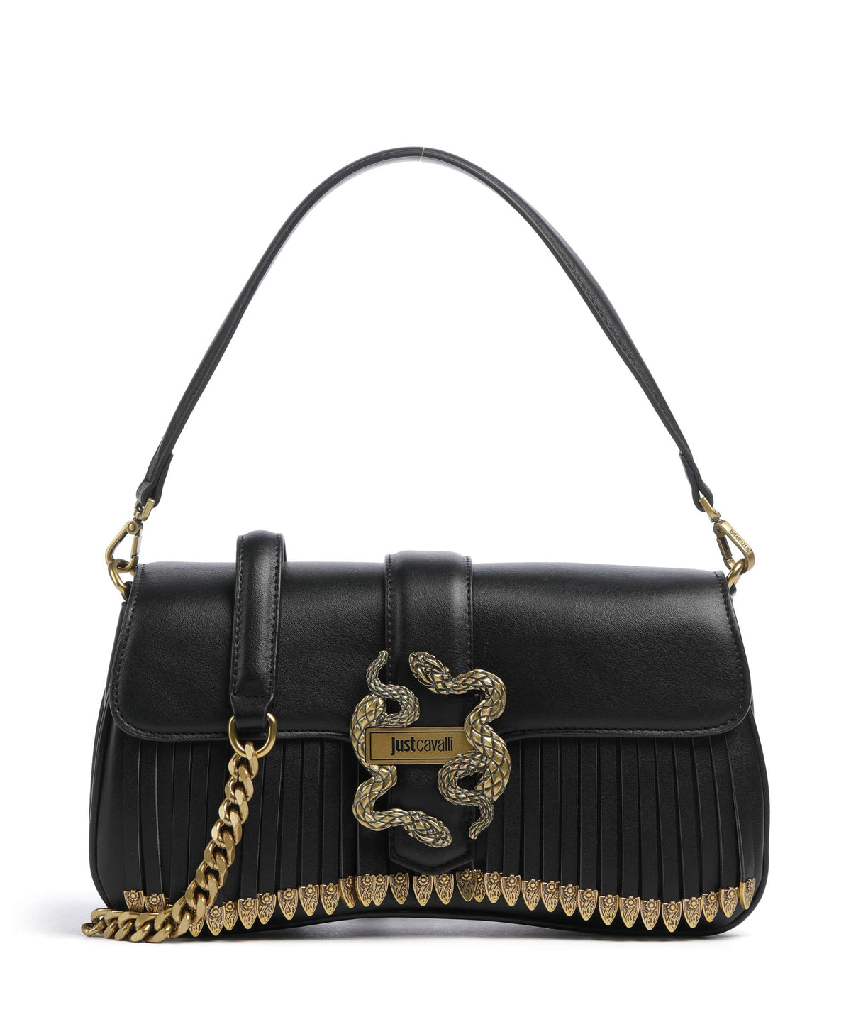 Just Cavalli Iconic Snakes Shoulder bag black