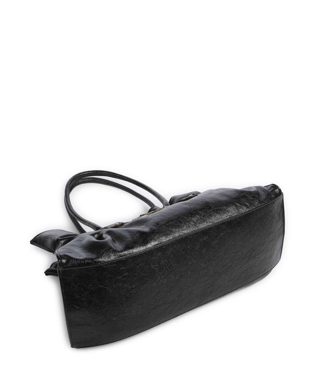 Just Cavalli Iconic Snakes Bow Tote bag black
