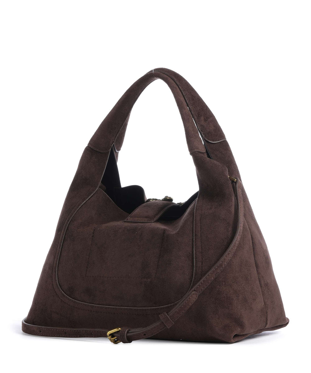 Just Cavalli Iconic Snakes Hobo bag black coffee