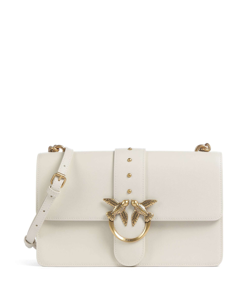 Pinko Love One Classic Crossbody bag bianco seta/antique gold