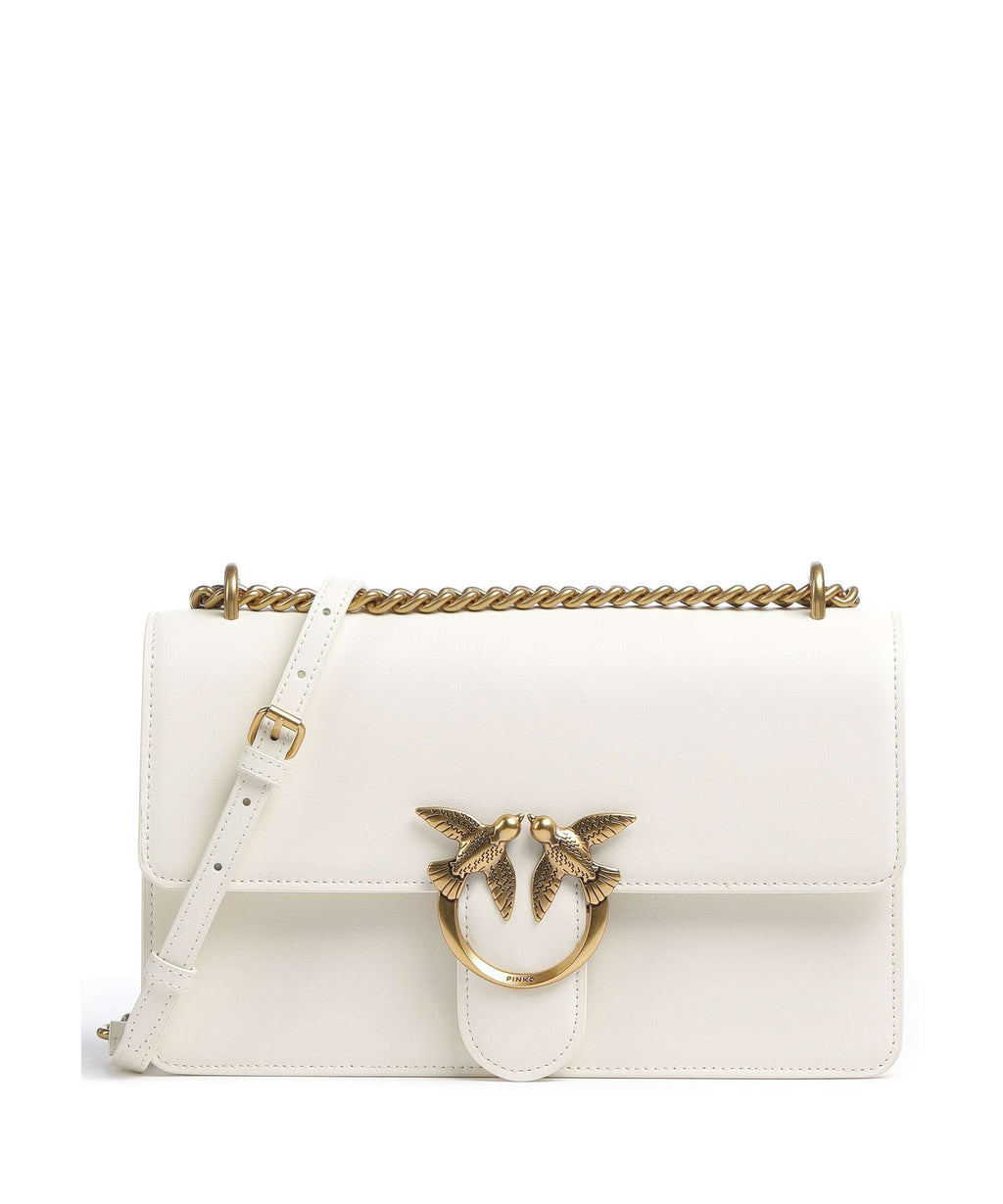 Pinko Love One Classic Shoulder bag bianco seta/antique gold