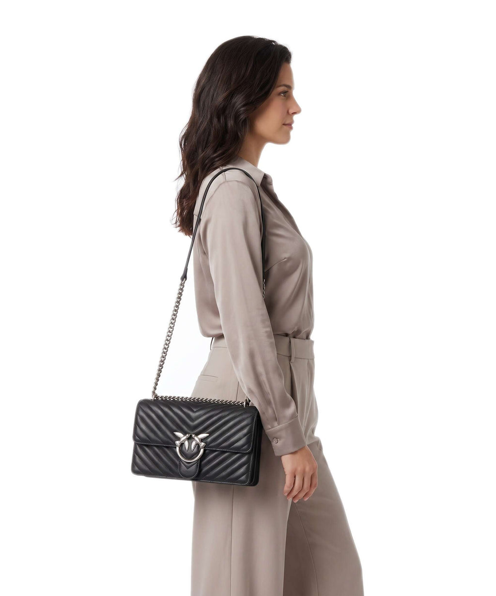Pinko Love One Classic Shoulder bag nero/old silver