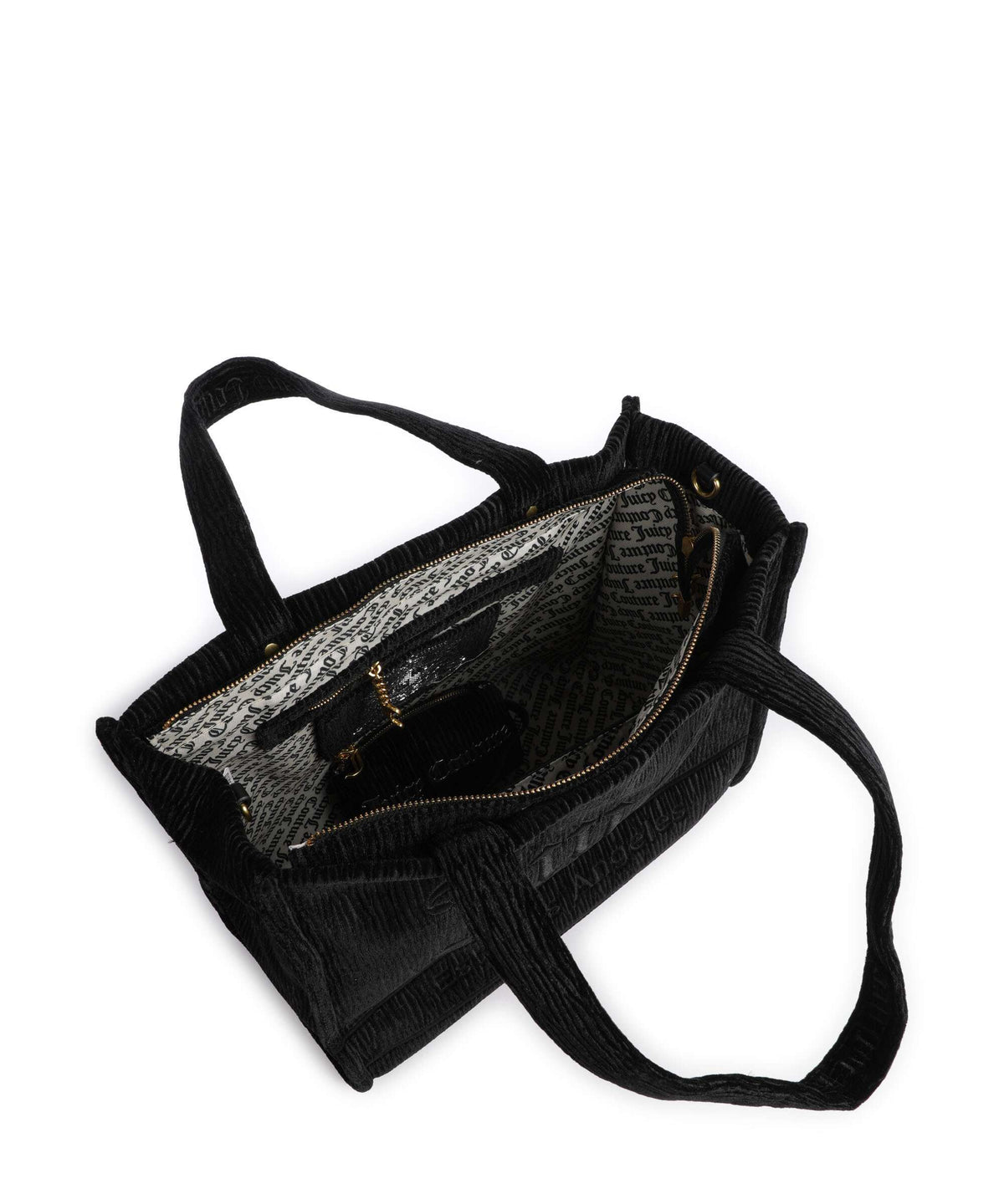 Juicy Couture Iris Crinkled Velvet L Tote bag black