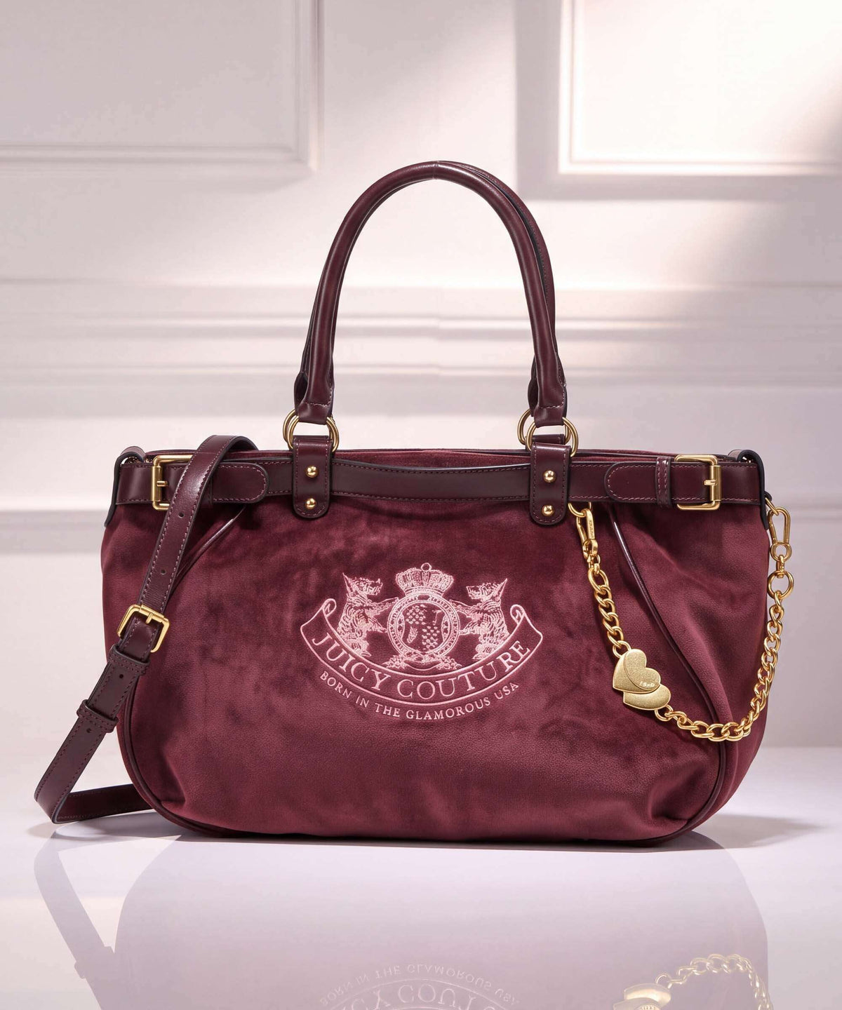 Juicy Couture Twig Narrative Velvet L Tote bag winetasting